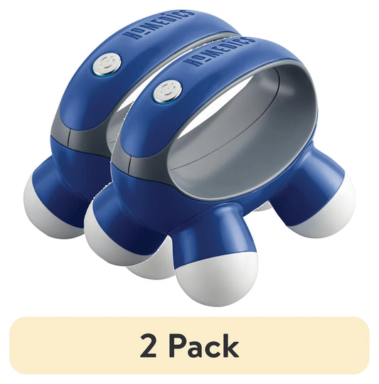 (2 Pack)  Quatro Mini Hand-Held Massager with Vibration Massage, 4 Massage Nodes(Nov-30-Wmt)