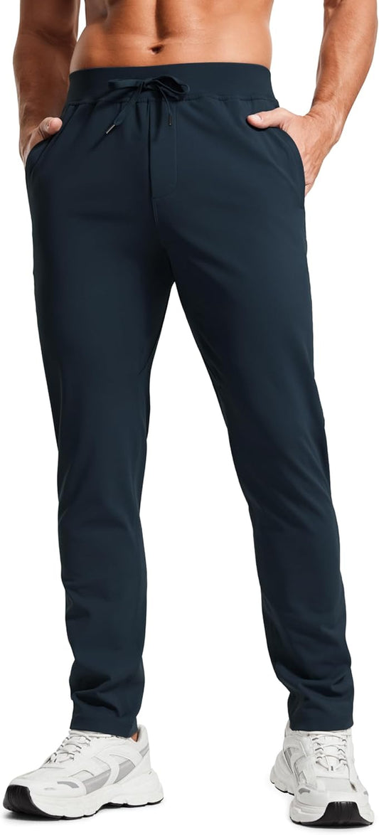 4-Way Stretch Athletic Pants for Men 30" Workout Lounge Casual Work Jogger with Zip Pocket